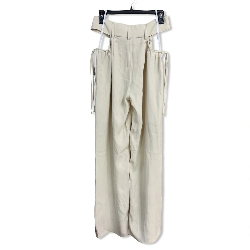 Superdown Benny pants cut out Cream Wide-Leg trousers Revolve NWT M - Picture 7 of 9